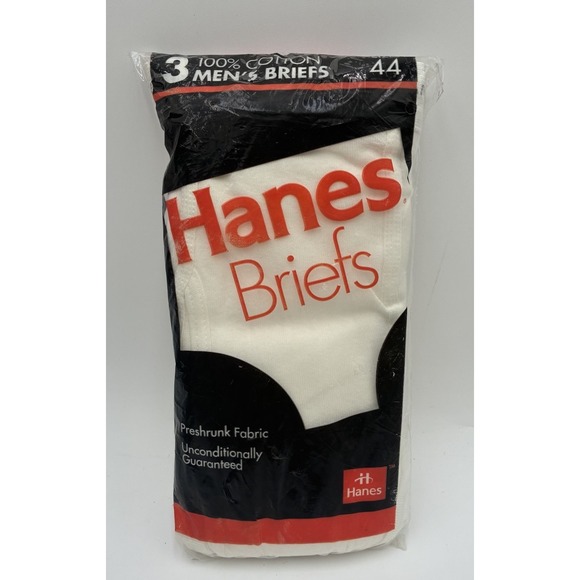 Hanes Other - Vtg 90s Hanes Mens 44 XXL White Briefs Made In USA NOS Jock Stud Bear 3 Pack